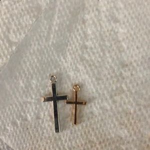 Silver gold set of 2 crosses